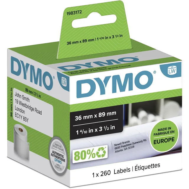 Etiket Dymo LabelWriter adressering 36x89 wit