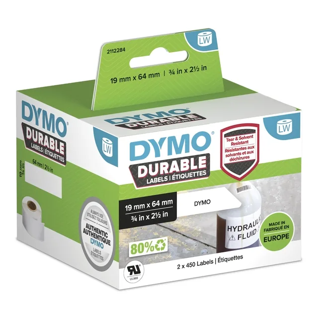 Etiket Dymo LabelWriter industrieel 19x64 2st wit