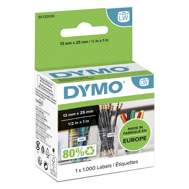 Etiket Dymo LabelWriter multifunctioneel 13x25 wit