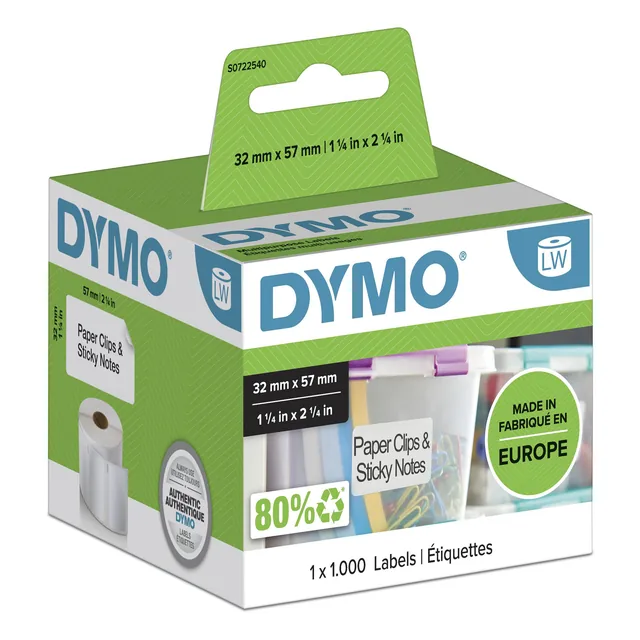 Etiket Dymo LabelWriter multifunctioneel 32x57 wit