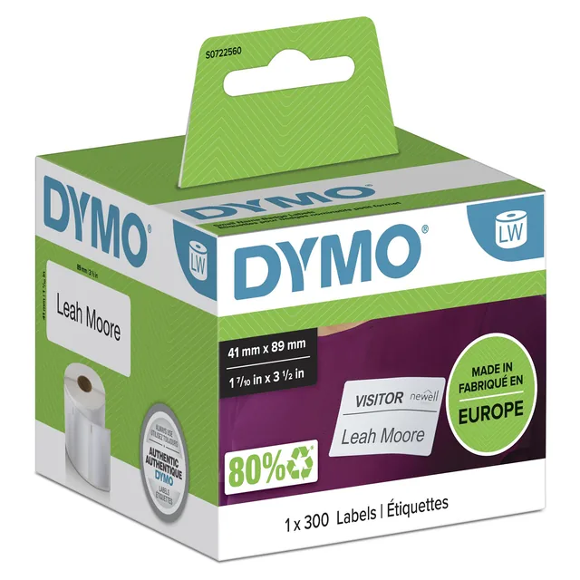 Etiket Dymo LabelWriter naamkaart 41x89 wit