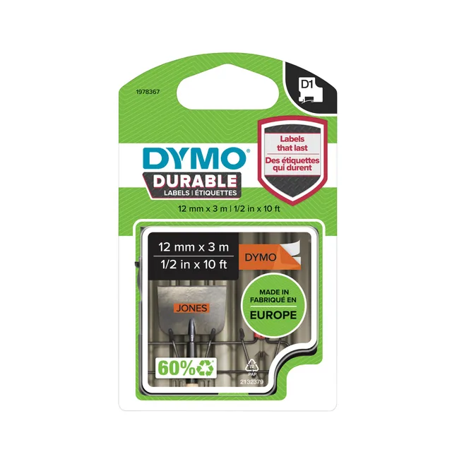 Labeltape Dymo LabelManager D1 polyester 12mm or