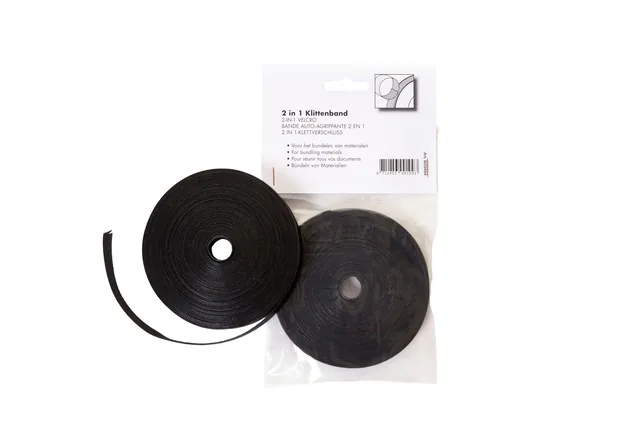 Klittenband Office kabelbinder 2-in 1 13mmx10m zw