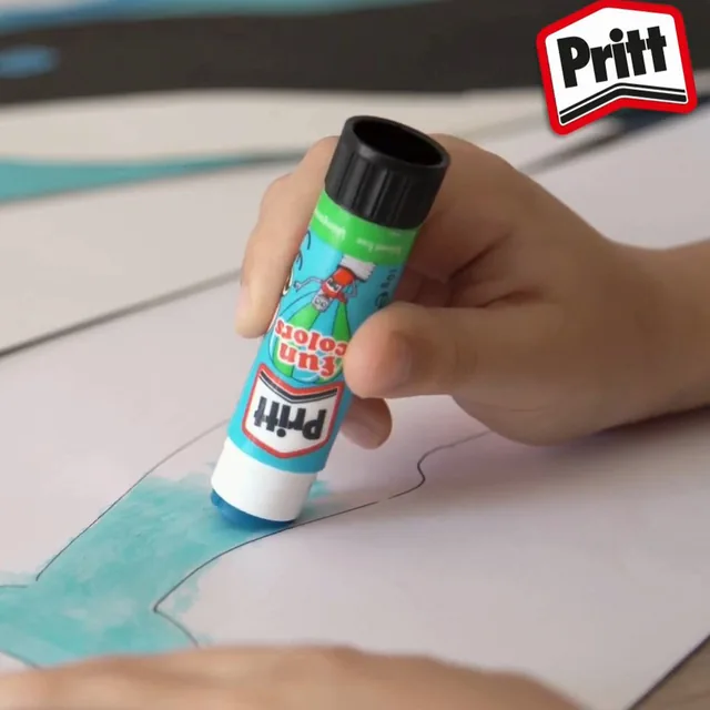Lijmstift Pritt Stick 10gr FUN Colors blister 4st