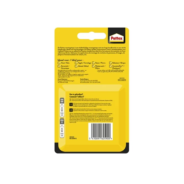 Plakband Pattex Super montage 20kg dz binnen
