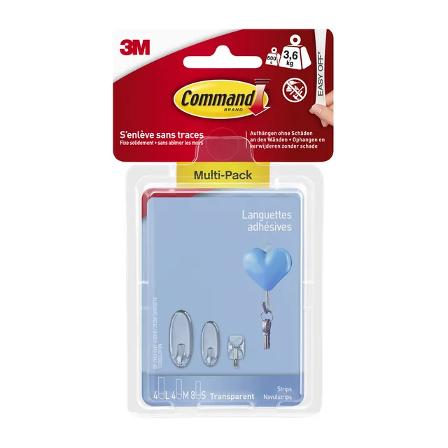 Bevestigingsstrip Command 16st transparant