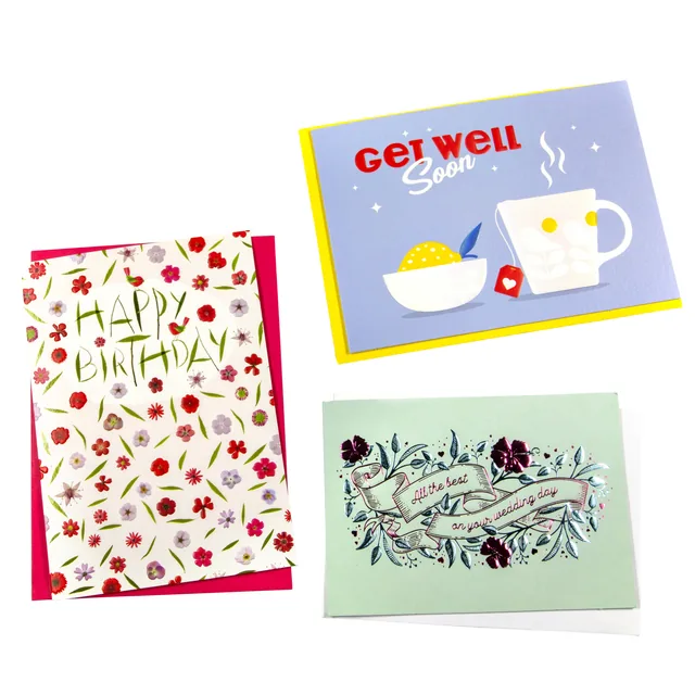 Wenskaart Paperclip diversen engelstalig 6 stuks