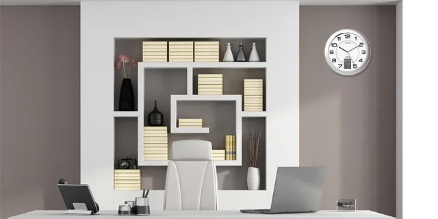 Wandklok Unilux Instinct dia 30.5cm zilvergrijs/wt