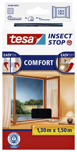Insectenhor tesa raam 1.3x1.5m zwart