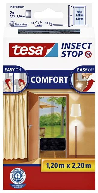 Insectenhor tesa Comfort deur 2x 0.65x2.2m zw