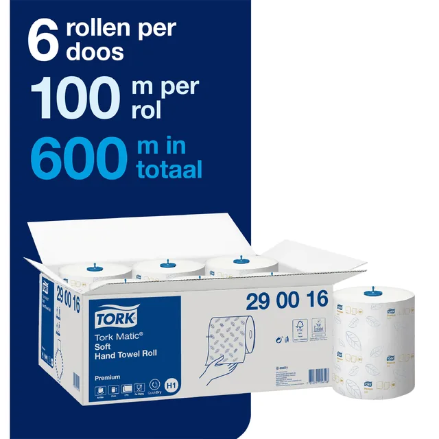Handdoekrol Tork H1 Premium 2laags 100m wit