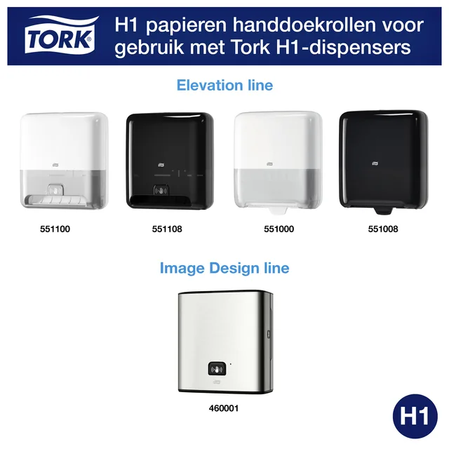 Handdoekrol Tork H1 Advanced 2laags 150m wit