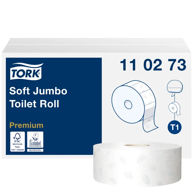 Toiletpapier Tork T1 Premium jumbo 2laags 360m wit