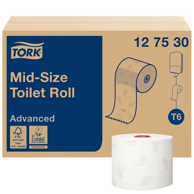 Toiletpapier Tork T6 Advanced 2laags 100m wit