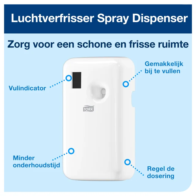 Luchtverfrisserdispenser Tork A1 spray wit
