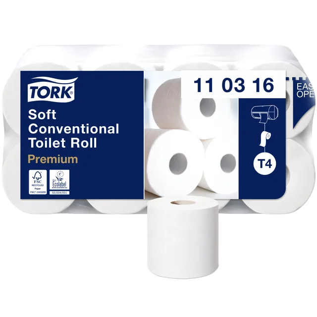 Toiletpapier Tork T4 Premium 3laags 250 vel wit