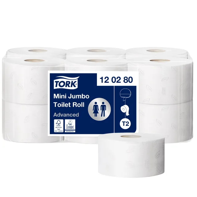 Toiletpapier Tork T2 Advanced jumbo klein wit