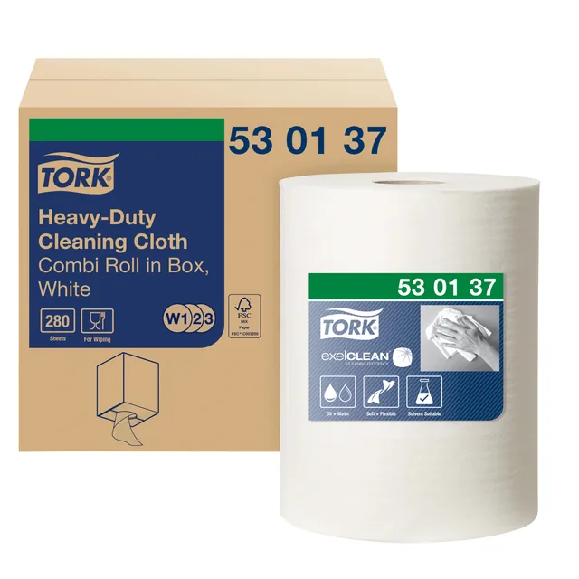 Reinigingsdoek Tork W2 Premium 1laags 106m wit