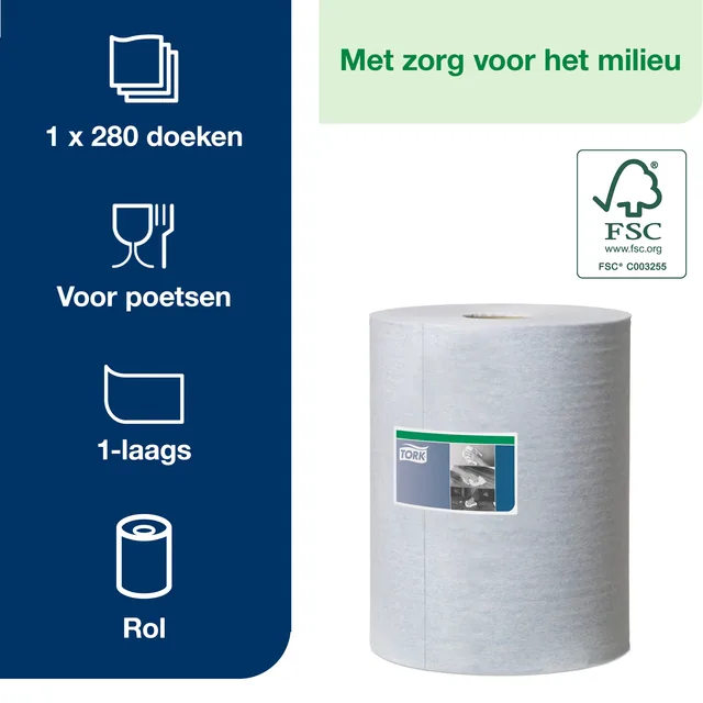 Reinigingsdoek Tork W1 W2 W3 Premium blauw