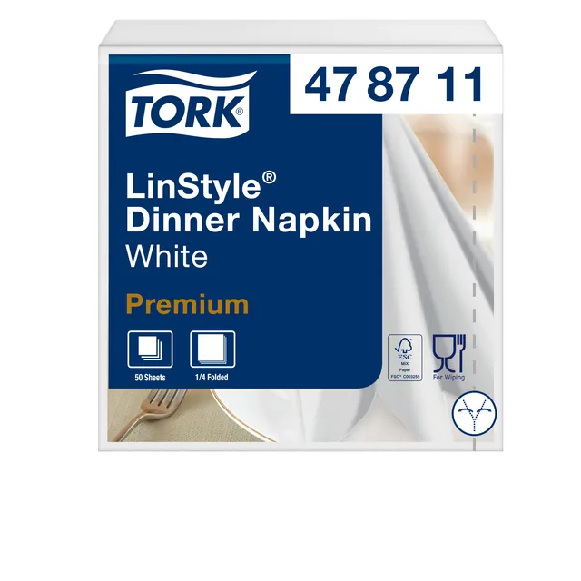 Dinerservet Tork Linstyle Premium wit 478722