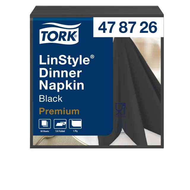 Dinerservet Tork Linstyle Premium zwart 478726