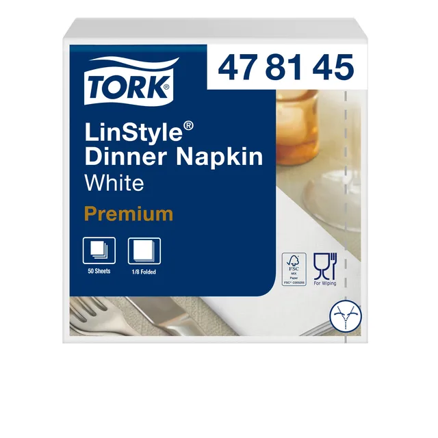 Dinerservet Tork Linstyle Premium wit 478180