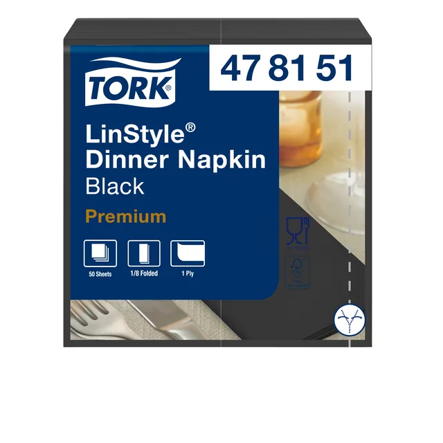 Dinerservet Tork Linstyle Premium zwart 478151
