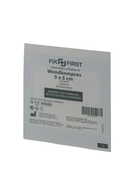 Gaascompres Fixfirst steriel 5x5cm
