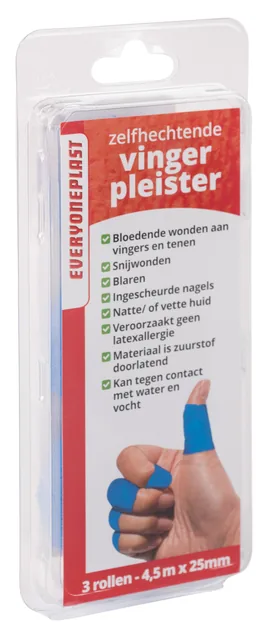 Vingerpleister Allglue zelfklevend 25mmx4.5m blauw