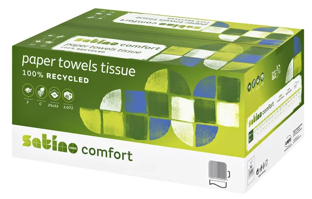 Handdoek Satino PT3 Comfort 2laags 250x320mm wit