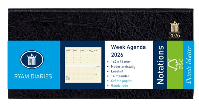 Agenda 2027 Ryam Notations Mundior 7d/2p zwart