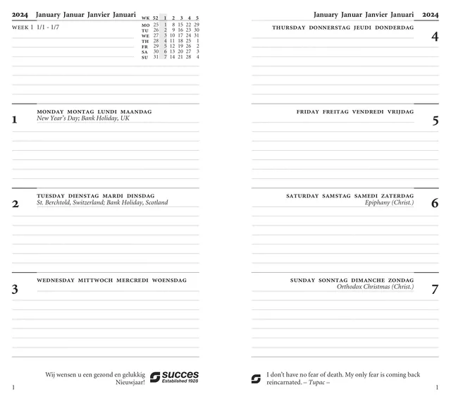 Agendavulling 2027 Succes Std 7dagen/2pagina's