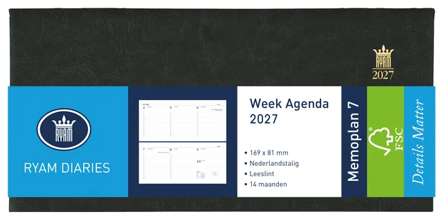 Agenda 2027 Ryam Memoplan 7 Mundior 7d/2p zwart