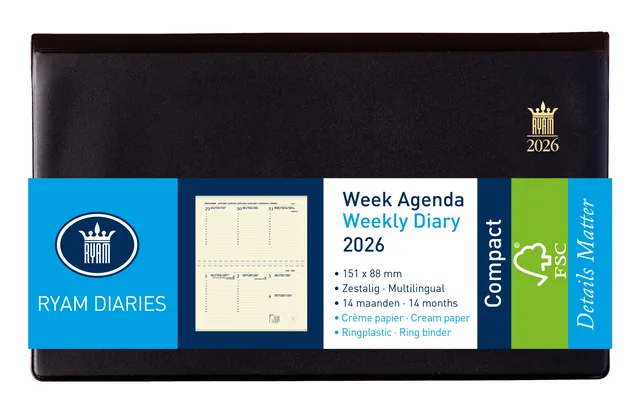 Agenda 2027 Ryam Compact Suprema 7d/2p zwart