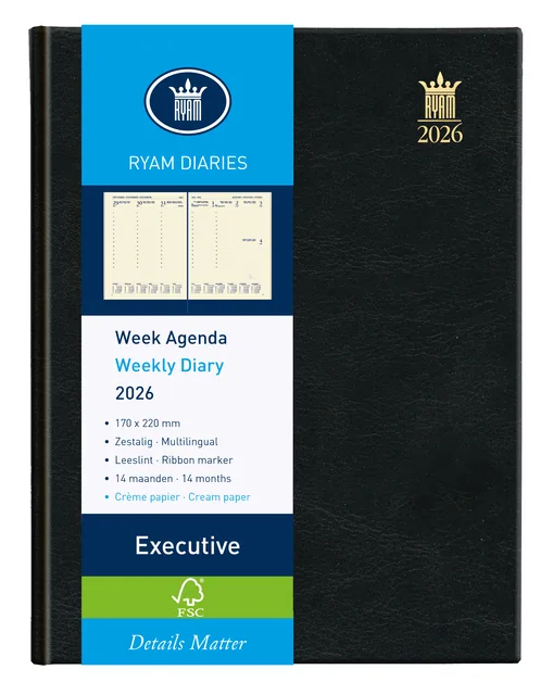 Agenda 2027 Ryam Executive Mundior 7d/2 zwart