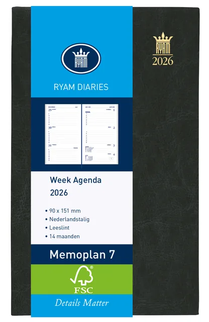 Agenda 2027 Ryam Memoplan 7 Mundior 7d/2p zwart