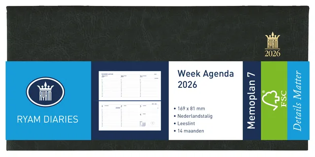 Agenda 2027 Ryam Memoplan 7 Mundior 7d/2p zwart