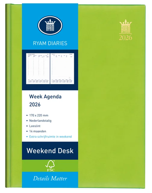 Agenda 2027 Ryam Weekend Desk Lazio 7d/2p assorti