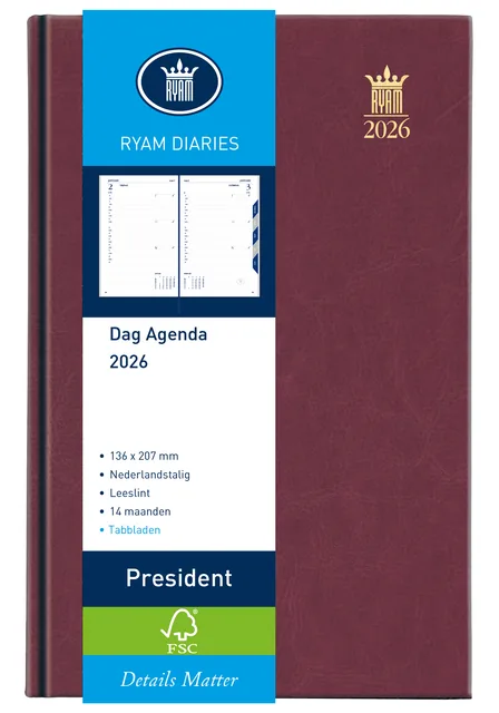 Agenda 2027 Ryam President Mundior 1d/1p bordeaux