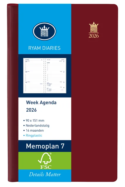 Agenda 2027 Ryam Memoplan 7 Suprema 7d/2p bordeaux