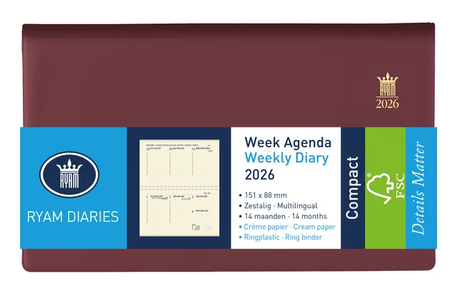 Agenda 2027 Ryam Compact Suprema 7d/2p bordeaux