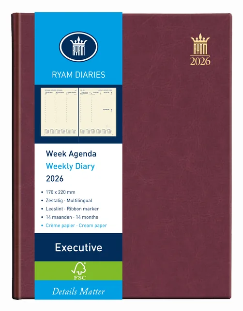 Agenda 2027 Ryam Executive Mundior 7d/2 bordeaux