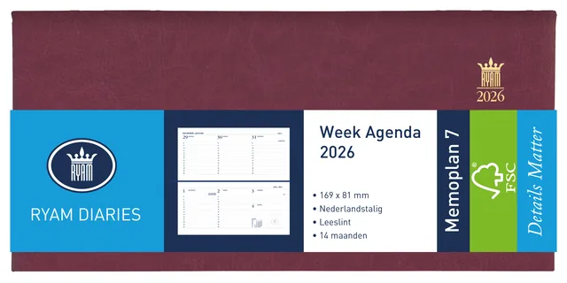 Agenda 2027 Ryam Memoplan 7 Mundior 7d/2p bordeaux