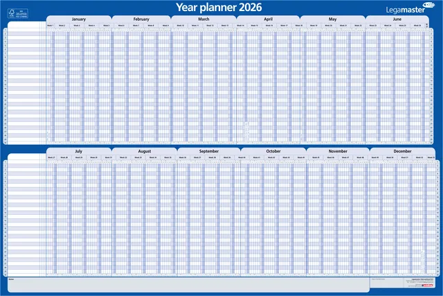Projectplanner 2027 LM 90x60cm hor gelamineerd