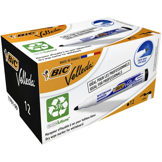 Whiteboardmarker Bic 1701 rond L zwart