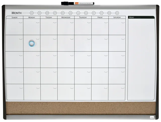 Whiteboard Nobo planner prikbord 585x430mm