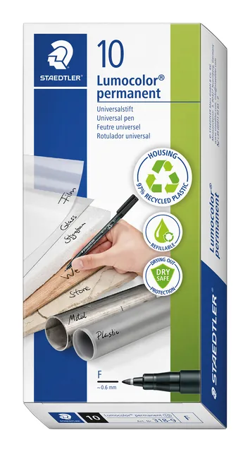 Viltstift Staedtler OHP Lumo F 318 perm zwart