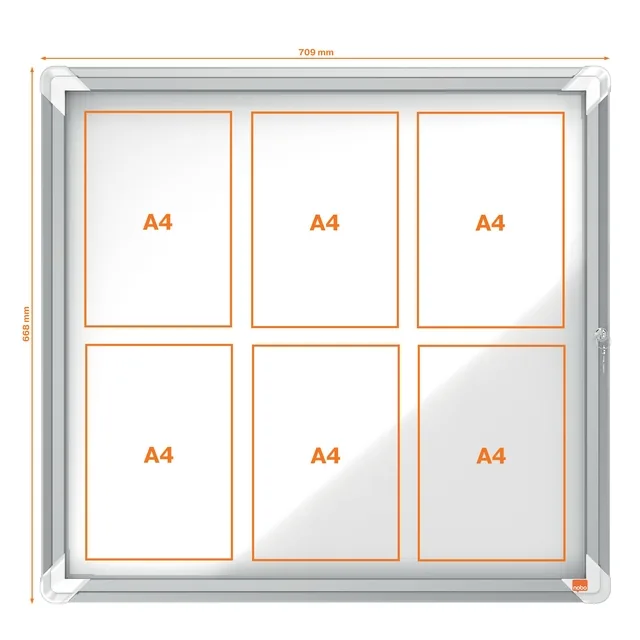 Buitenvitrine Nobo Premium Plus magnetisch 6xA4