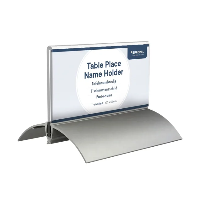 Tafelnaambord Europel 52x100mm acryl aluminium