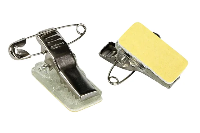 Clip met speld Europel zelfklevend tbv badges